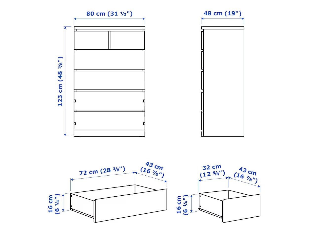 Комод Мальм 26 black ИКЕА (IKEA) изображение товара