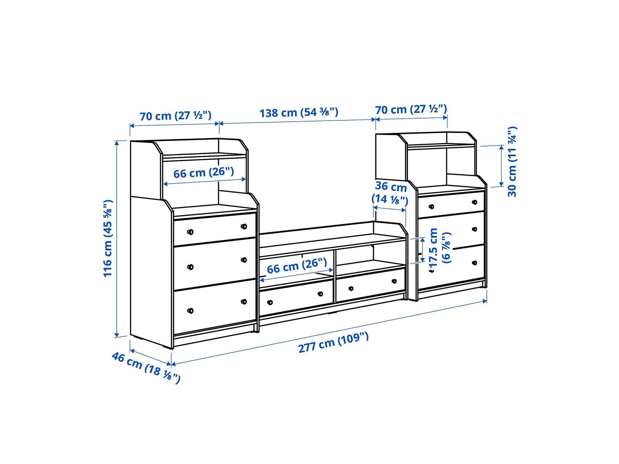 Стенка Хауга 522 white ИКЕА (IKEA) изображение товара