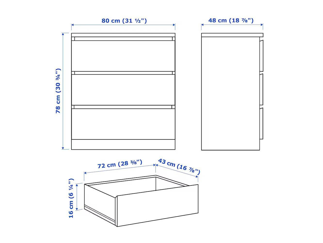 Комод Мальм 17 brown ИКЕА (IKEA) изображение товара